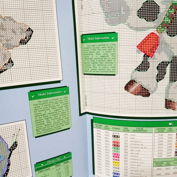 Farm Pals Cross Stitch Leaflet Book Color Charts 30603 1992 Lamb Barn Pig Calf - Picture 5 of 6